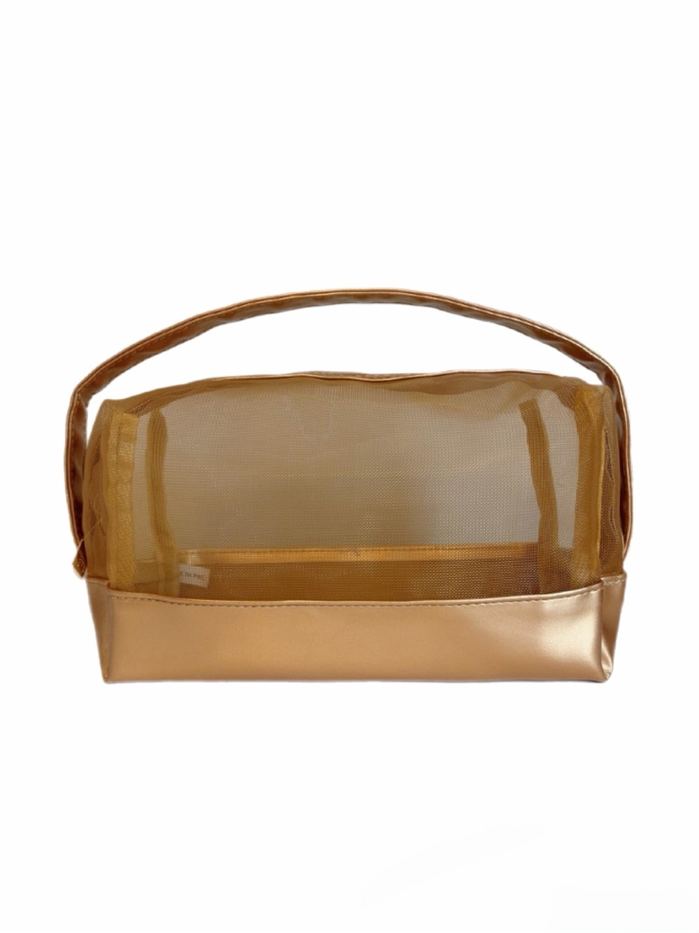 ULTA Beauty Gold Mesh Cosmetic Bag with Handle NEW